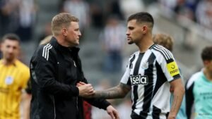 Newcastle boss Howe uncertain about Guimaraes’ future