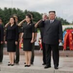 North Korea’s Kim Jong Un marks war anniversary with daughter by his side