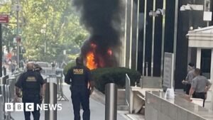 ‘Anti-ICE’ Army veteran set fire outside Manhattan federal building, say officials