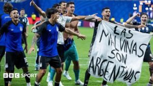 World Cup 2026: Fifa ‘assessing reports’ after Argentina players hold Falklands banner