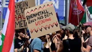 Germans protest Rheinmetall’s plans for Berlin arms factory
