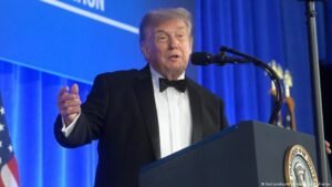 Trump speaks at delayed White House Correspondents’ Dinner