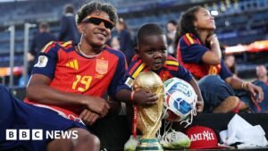Lamine Yamal celebrates World Cup win with his little brother Kenye
