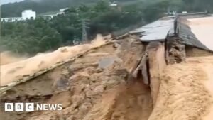 Watch: Fatal Typhoon Maysak floods burst dam wall in China