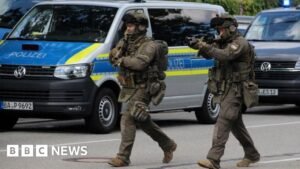 Man killed in knife attack in bank in Regensburg, Germany.