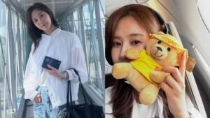 Girls’ Generation member Yuri currently in Singapore, received new Beary plushie on Singapore Airlines flight