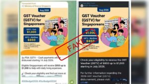 Police warn of scam using fake GST Voucher Telegram messages to hijack accounts