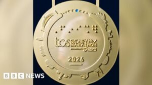 Sydney Marathon medal wrongly features Munich stadium