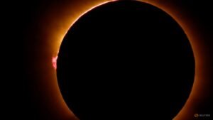 Spain darkens as solar eclipses races south from Arctic