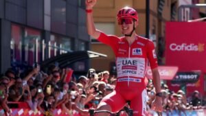 Pogacar’s 50-km solo raid delivers Vuelta stage four win in Andorra