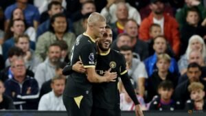 Doubles for Cherki, Haaland as Man City cruise to 4-1 win over Palace