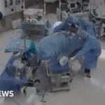 Moment earthquake shakes hospital operating room in Japan