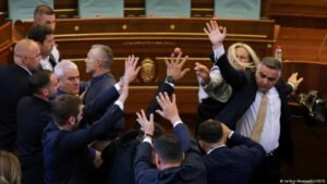 Kosovo PM Kurti egged in parliament amid political crisis