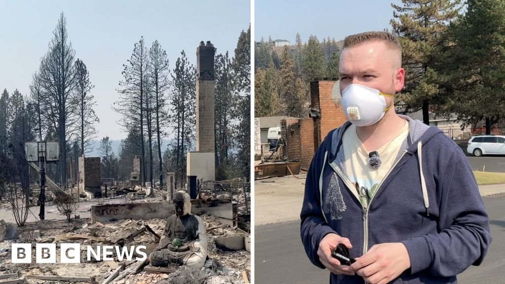 Watch: BBC reports from Spokane neighbourhood devastated by fires