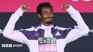 Ethiopia’s Yomif Kejelcha breaks men’s half marathon world record