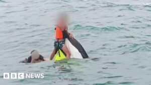 Moment family rescued after 16 hours floating on jet ski off Thailand