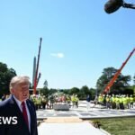 Watch: Trump leads tour of White House helipad construction site