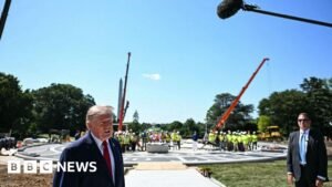 Watch: Trump leads tour of White House helipad construction site