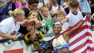 American hurdler Russell senses more to come after world record