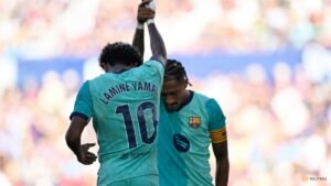 Lamine Yamal double helps Barcelona beat Levante