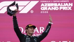 Russell fends off Verstappen to win Azerbaijan Grand Prix, Antonelli fifth