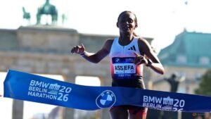 Ethiopia’s Assefa suffers late cramps to miss out on world record in Berlin