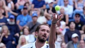 Medvedev rides dominant serve past Rublev for Hangzhou crown