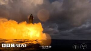 Watch: Starship splashdown ends in fireball