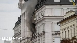 Russian drone hits Ukranian security headquarters, Zelensky says