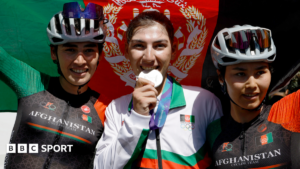 Fariba Hashimi: Afghanistan cyclist who dressed as man to avoid Taliban wins Asian Games silver medal