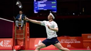 Singapore’s Loh Kean Yew through to Asian Games badminton singles final after beating South Korea’s Yoo