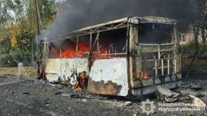 Russian strike on buses kills 30 in frontline Ukrainian city