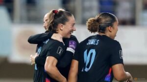 England women to host Ukraine at Wembley in World Cup playoff decider