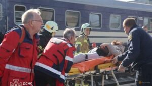 Russian drone strike on Ukraine train station kills 13