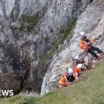 Dramatic clifftop rescue of bride and groom-to-be