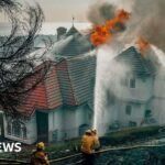 Evacuation orders as fast-moving Norte Fire burns homes south of Los Angeles