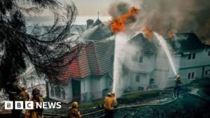 Evacuation orders as fast-moving Norte Fire burns homes south of Los Angeles