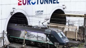 Bus, train collide, injuring 19 at Channel Tunnel terminal