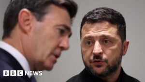 Burnham careful before Zelensky meeting but promises Ukraine won’t leave ’empty handed’