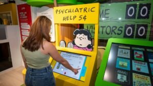 There is a Snoopy pop-up library at Plaza Singapura with themed spaces